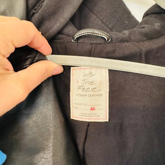 Free People Harriet Vegan Leather Hooded Moto Jacket - XL - Picture 4 of 12